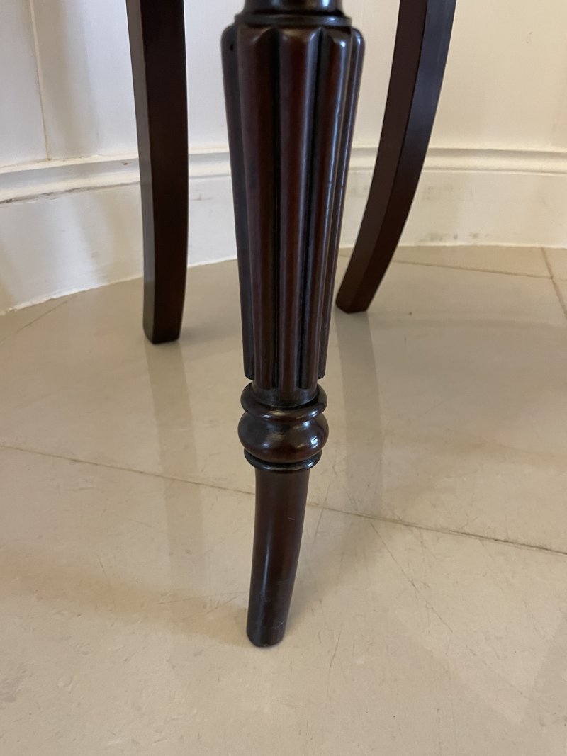 Outstanding Quality Pair of Antique Regency Carved Mahogany Hall Chairs - Image 13